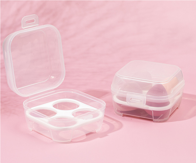 透明美妝蛋收納盒 創意4格8格保鮮盒 塑膠雞蛋收納盒 卡片首飾盒3