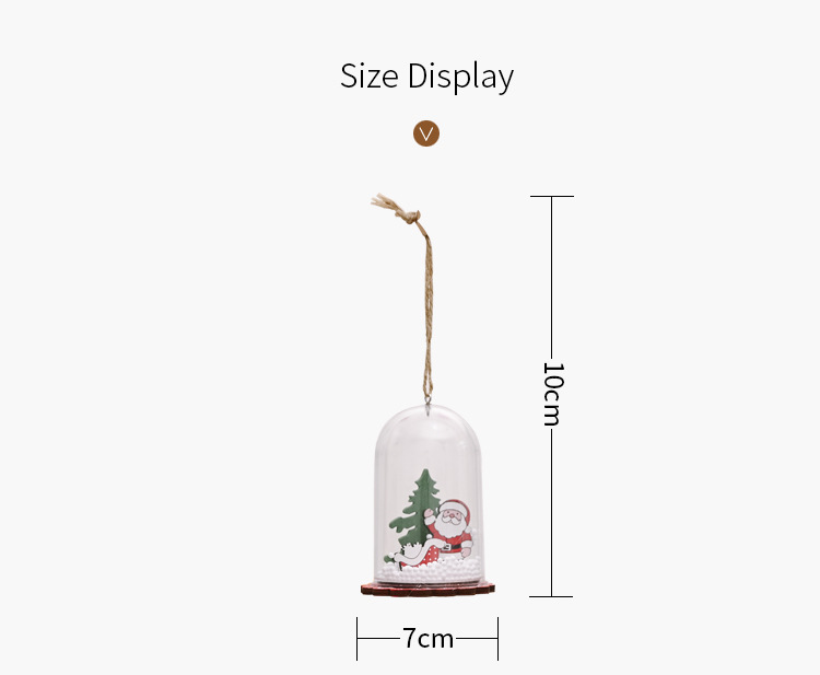聖誕節木質透明罩吊飾 創意雪花聖誕樹必備掛飾 聖誕老人雪人吊飾2