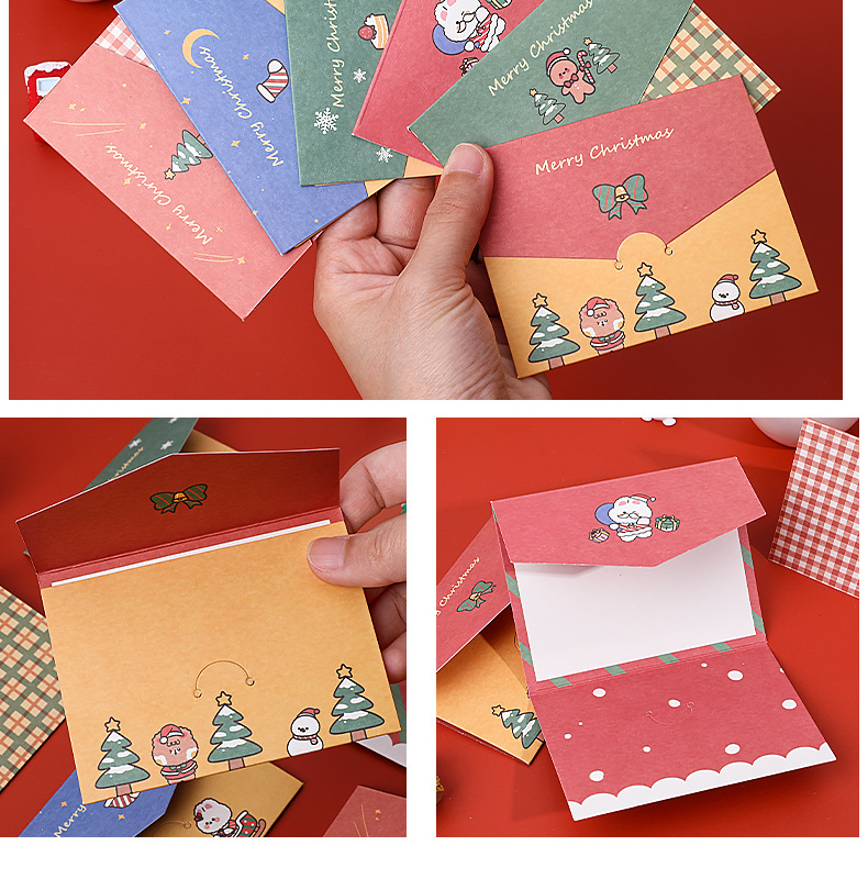 創意摺疊聖誕賀卡 聖誕系列小卡片 聖誕節必備卡片 摺疊小卡片8