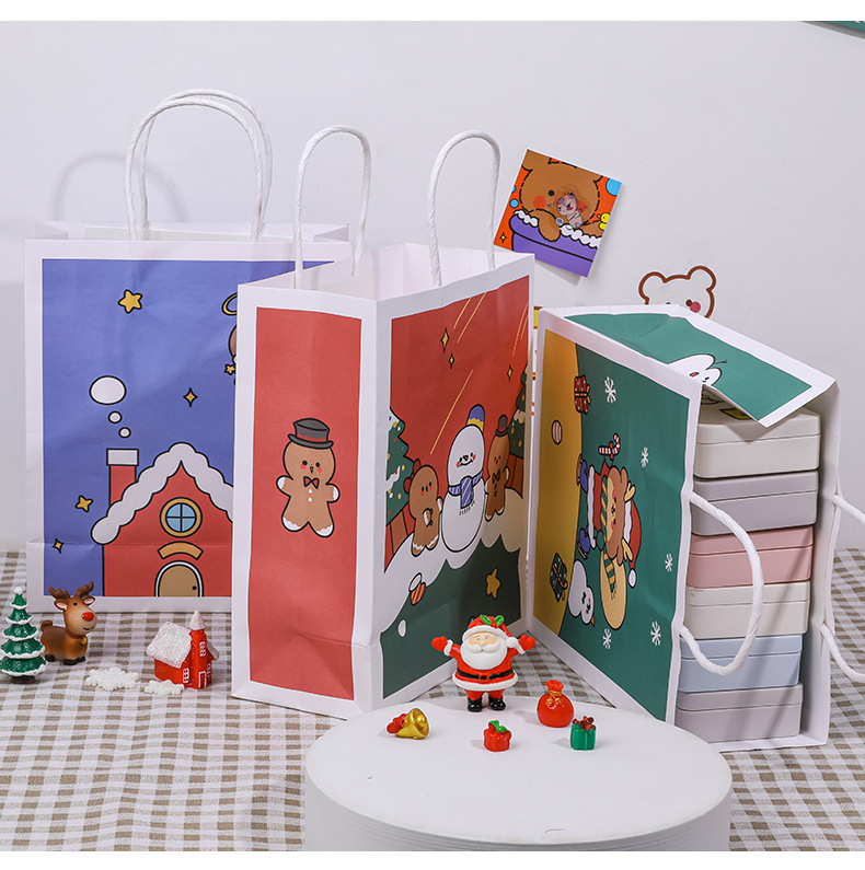 可愛聖誕系列手提袋 小清新聖誕節手提紙袋 聖誕節禮品禮物袋5