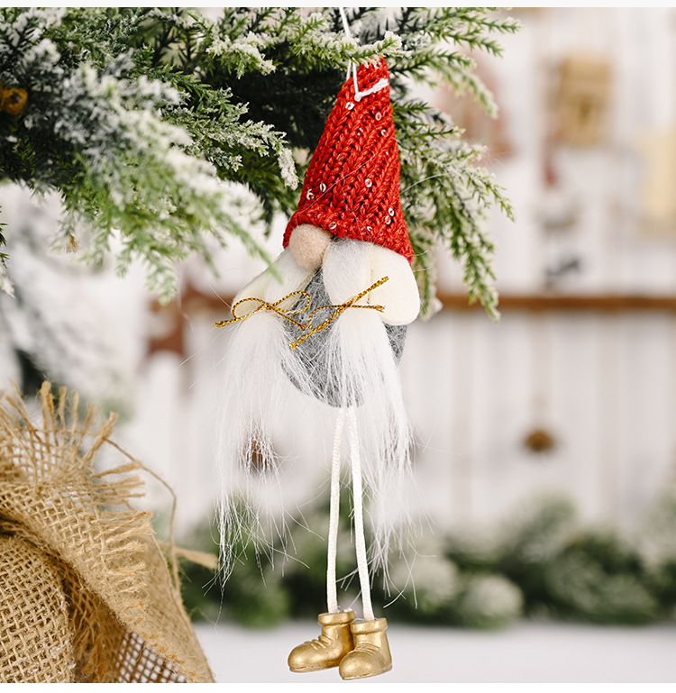 可愛針織帽聖誕老人吊飾 可愛造型聖誕樹吊飾 創意老人造型掛飾9