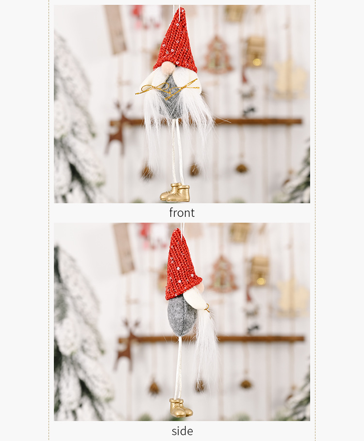 可愛針織帽聖誕老人吊飾 可愛造型聖誕樹吊飾 創意老人造型掛飾12