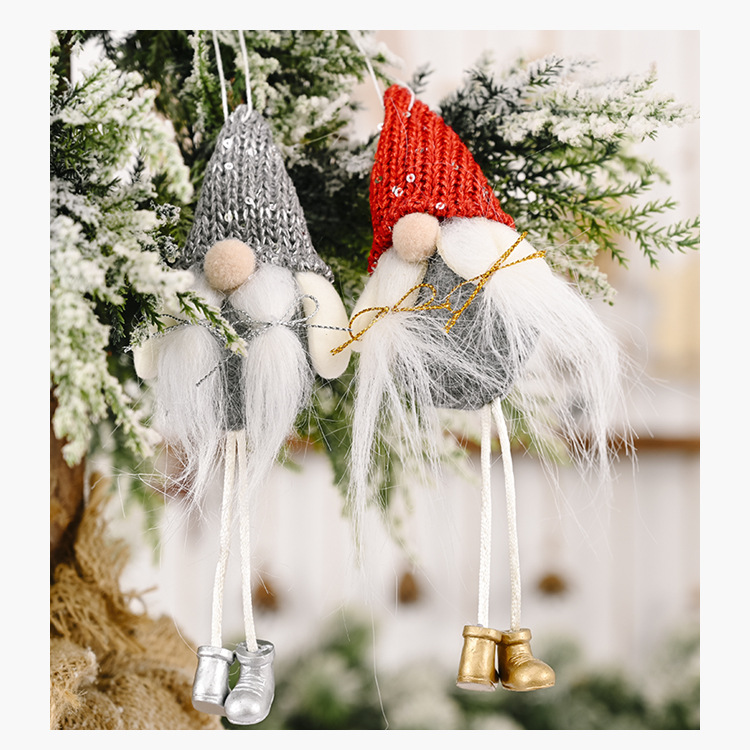 可愛針織帽聖誕老人吊飾 可愛造型聖誕樹吊飾 創意老人造型掛飾3