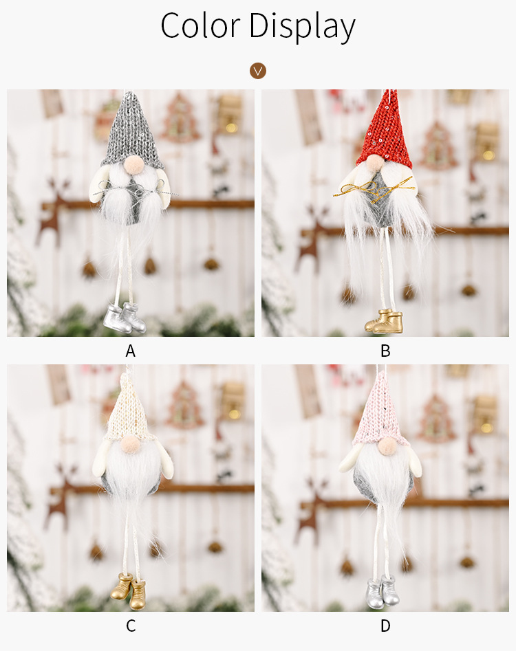 可愛針織帽聖誕老人吊飾 可愛造型聖誕樹吊飾 創意老人造型掛飾4