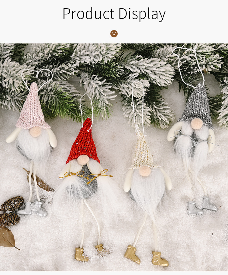 可愛針織帽聖誕老人吊飾 可愛造型聖誕樹吊飾 創意老人造型掛飾5