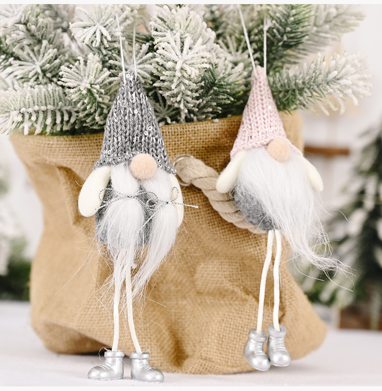 可愛針織帽聖誕老人吊飾 可愛造型聖誕樹吊飾 創意老人造型掛飾6