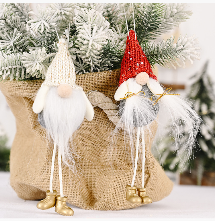 可愛針織帽聖誕老人吊飾 可愛造型聖誕樹吊飾 創意老人造型掛飾7