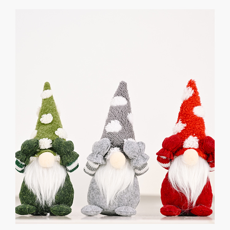 聖誕老人點點帽小玩偶 創意聖誕老人遮眼擺飾 可愛聖誕老人桌面裝飾3