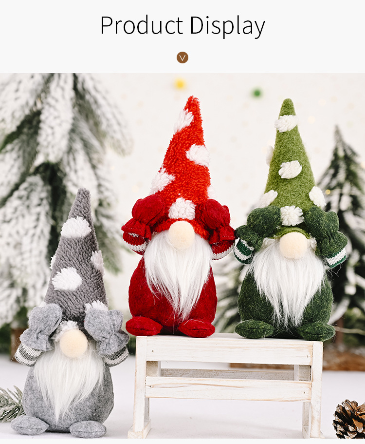 聖誕老人點點帽小玩偶 創意聖誕老人遮眼擺飾 可愛聖誕老人桌面裝飾5