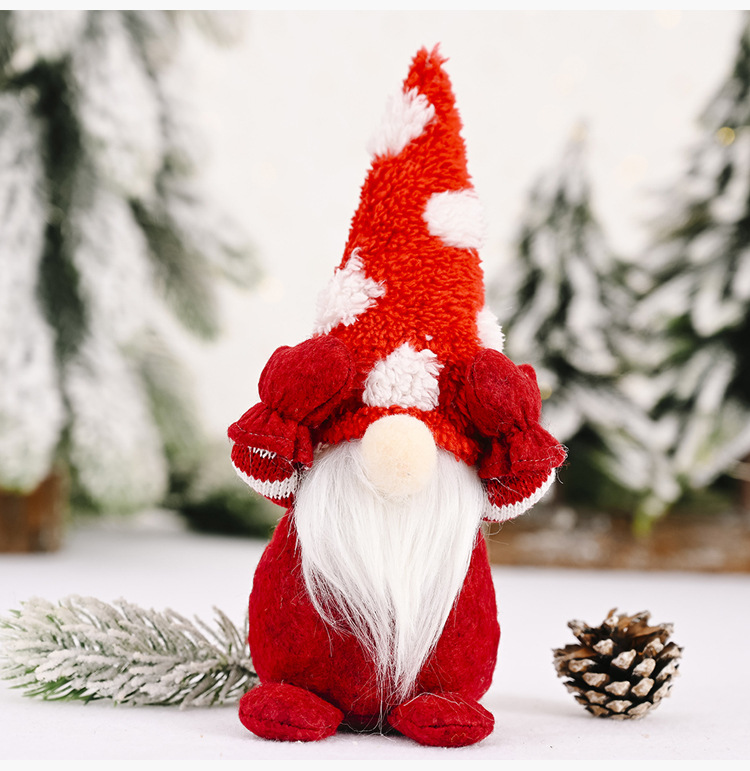 聖誕老人點點帽小玩偶 創意聖誕老人遮眼擺飾 可愛聖誕老人桌面裝飾8