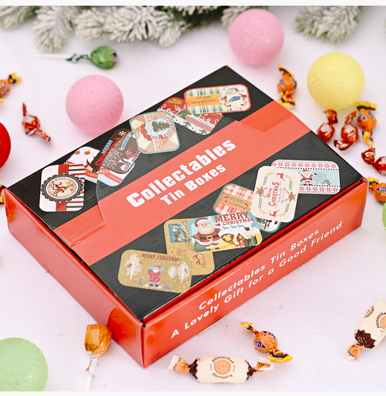 聖誕長方形鐵盒 創意馬口鐵禮物盒 聖誕節必備餅乾糖果盒6
