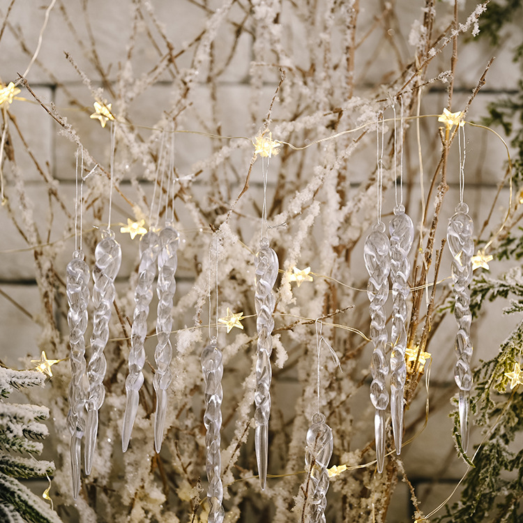 創意透明冰條裝飾 仿真冰條吊飾 聖誕樹必備創意螺紋冰條裝飾0