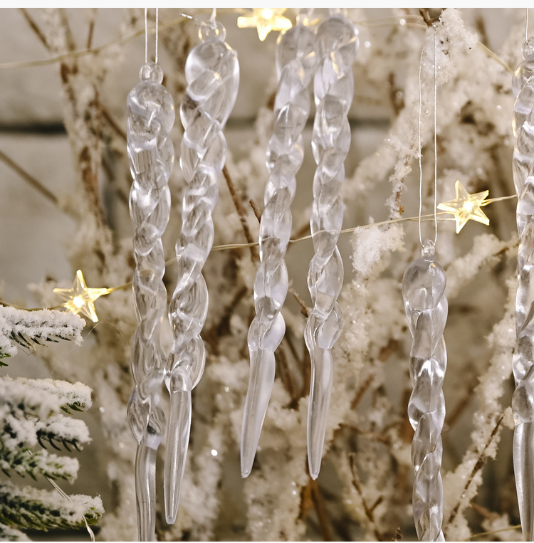 創意透明冰條裝飾 仿真冰條吊飾 聖誕樹必備創意螺紋冰條裝飾9