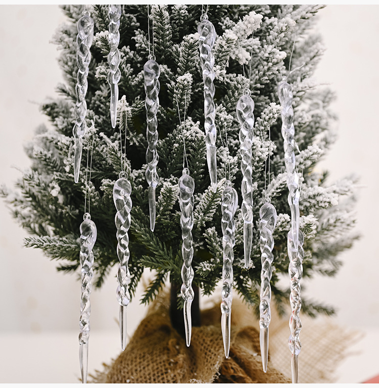創意透明冰條裝飾 仿真冰條吊飾 聖誕樹必備創意螺紋冰條裝飾5