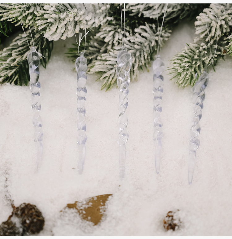 創意透明冰條裝飾 仿真冰條吊飾 聖誕樹必備創意螺紋冰條裝飾6
