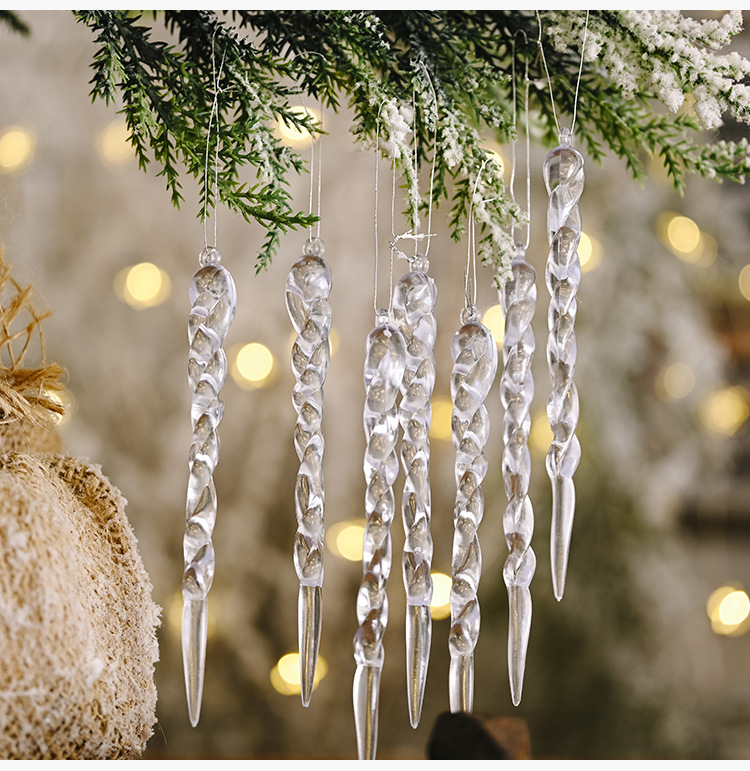 創意透明冰條裝飾 仿真冰條吊飾 聖誕樹必備創意螺紋冰條裝飾7