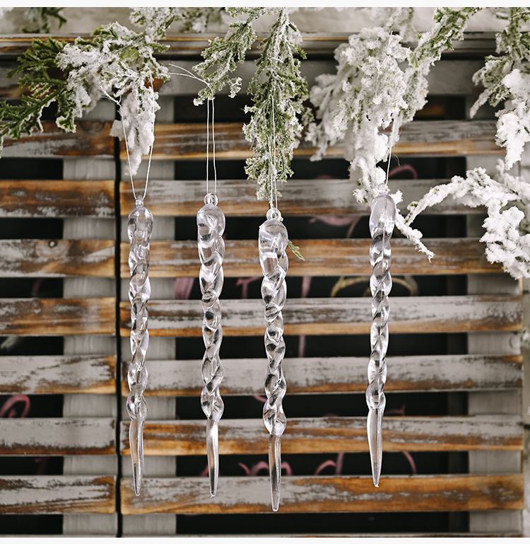 創意透明冰條裝飾 仿真冰條吊飾 聖誕樹必備創意螺紋冰條裝飾8