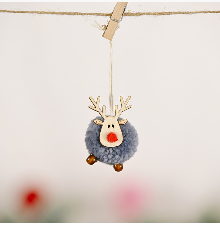 聖誕毛球麋鹿吊飾 聖誕節必備麋鹿造型吊飾 聖誕樹必備可愛掛飾 小裝飾9