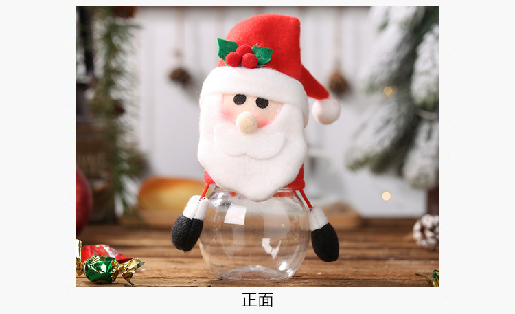 聖誕節透明糖果罐 聖誕老人雪人麋鹿企鵝薑餅人立體造型糖果盒 禮物罐10