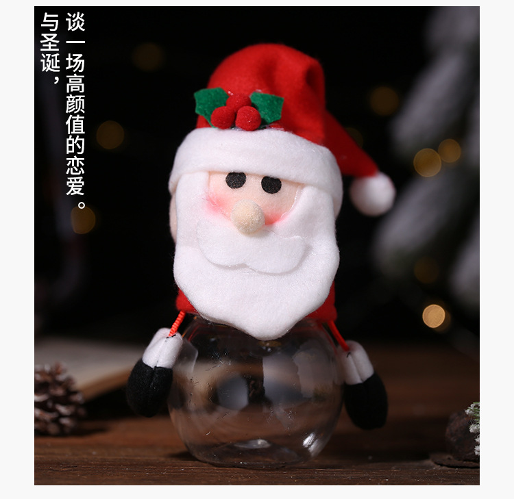 聖誕節透明糖果罐 聖誕老人雪人麋鹿企鵝薑餅人立體造型糖果盒 禮物罐3