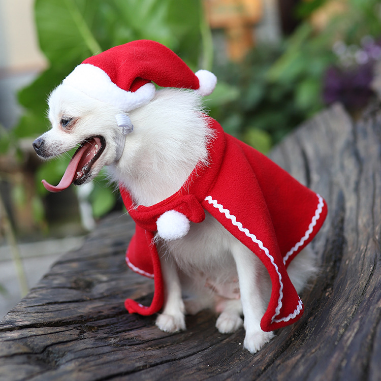 寵物聖誕老人斗篷 聖誕節必備寵物衣服 可愛狗狗斗篷聖誕帽禮服0