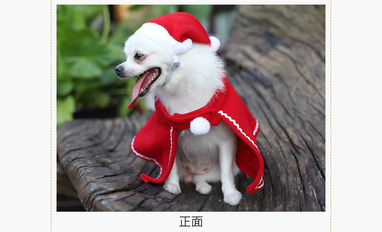 寵物聖誕老人斗篷 聖誕節必備寵物衣服 可愛狗狗斗篷聖誕帽禮服9