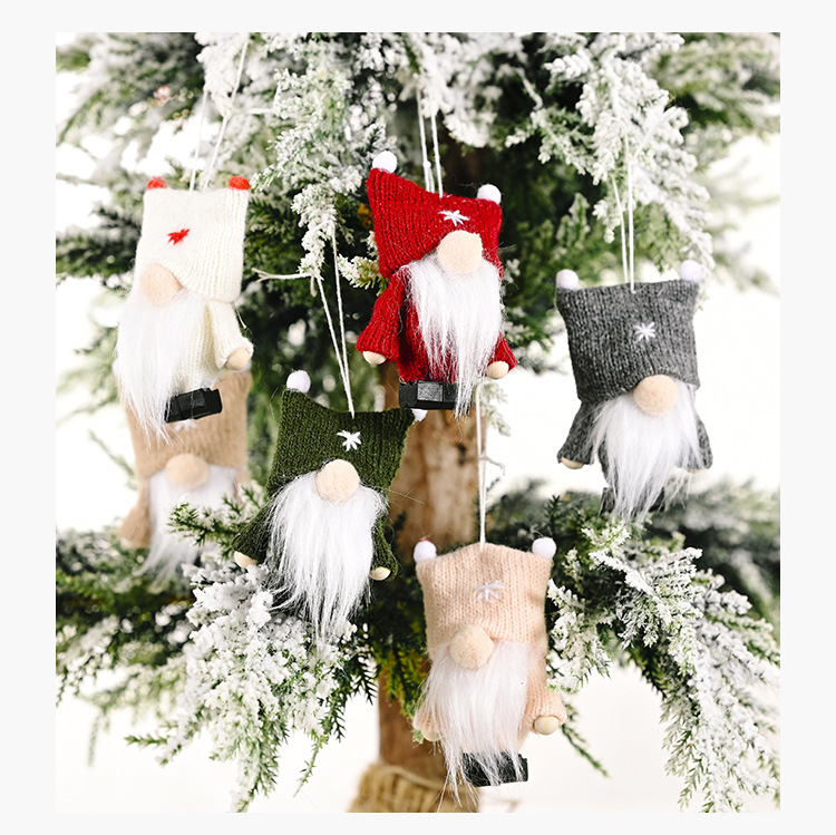 精美小巧聖誕老人吊飾 針織毛衣老人聖誕樹裝飾3