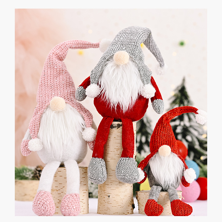 聖誕老人娃娃擺飾 無臉毛衣老人裝飾 聖誕節裝飾品3
