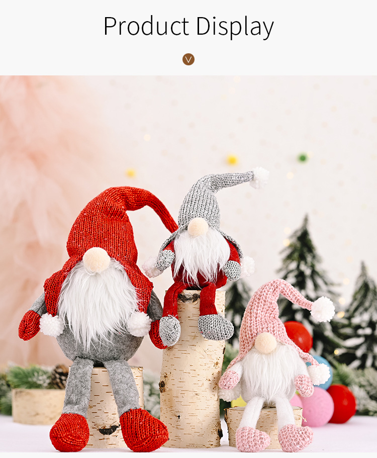 聖誕老人娃娃擺飾 無臉毛衣老人裝飾 聖誕節裝飾品5