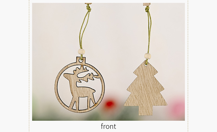 聖誕木質吊飾 鏤空聖誕圖案掛飾 聖誕樹裝飾品12