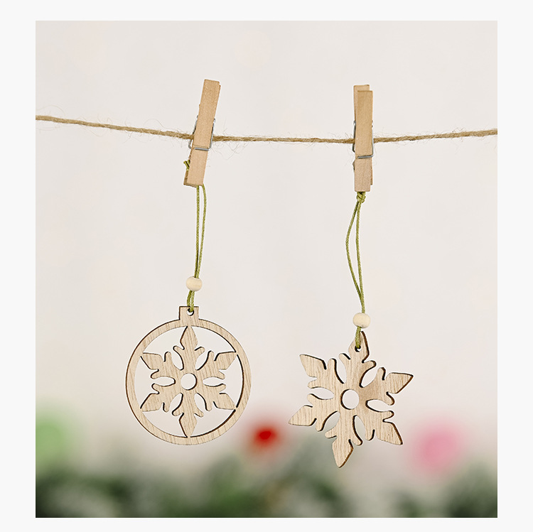 聖誕木質吊飾 鏤空聖誕圖案掛飾 聖誕樹裝飾品3