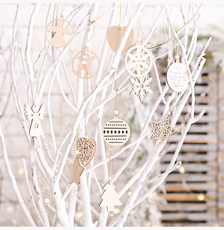 聖誕木質吊飾 鏤空聖誕圖案掛飾 聖誕樹裝飾品8