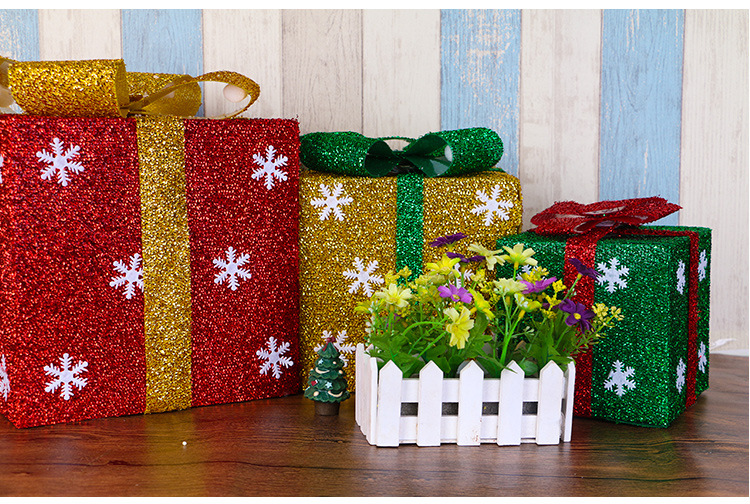 聖誕禮物盒 聖誕節必備裝飾禮物 創意聖誕裝飾金蔥禮物盒5