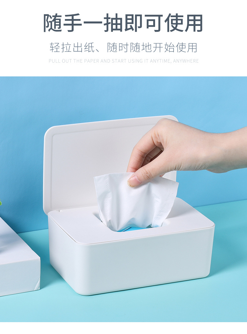 雙色簡約抽取式面紙盒 多功能濕紙巾收納盒 口罩防塵收納盒3