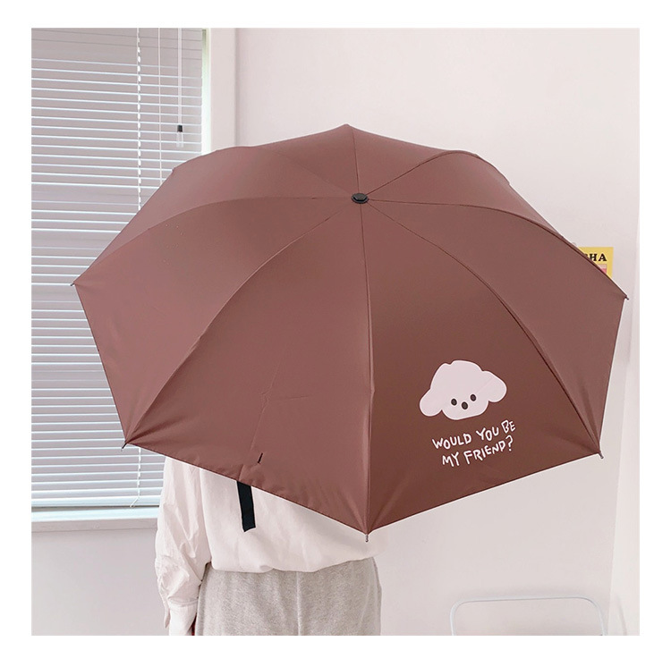 可愛小熊摺疊雨傘 黑膠遮陽防曬傘 小狗晴雨傘 方便攜帶雨傘8