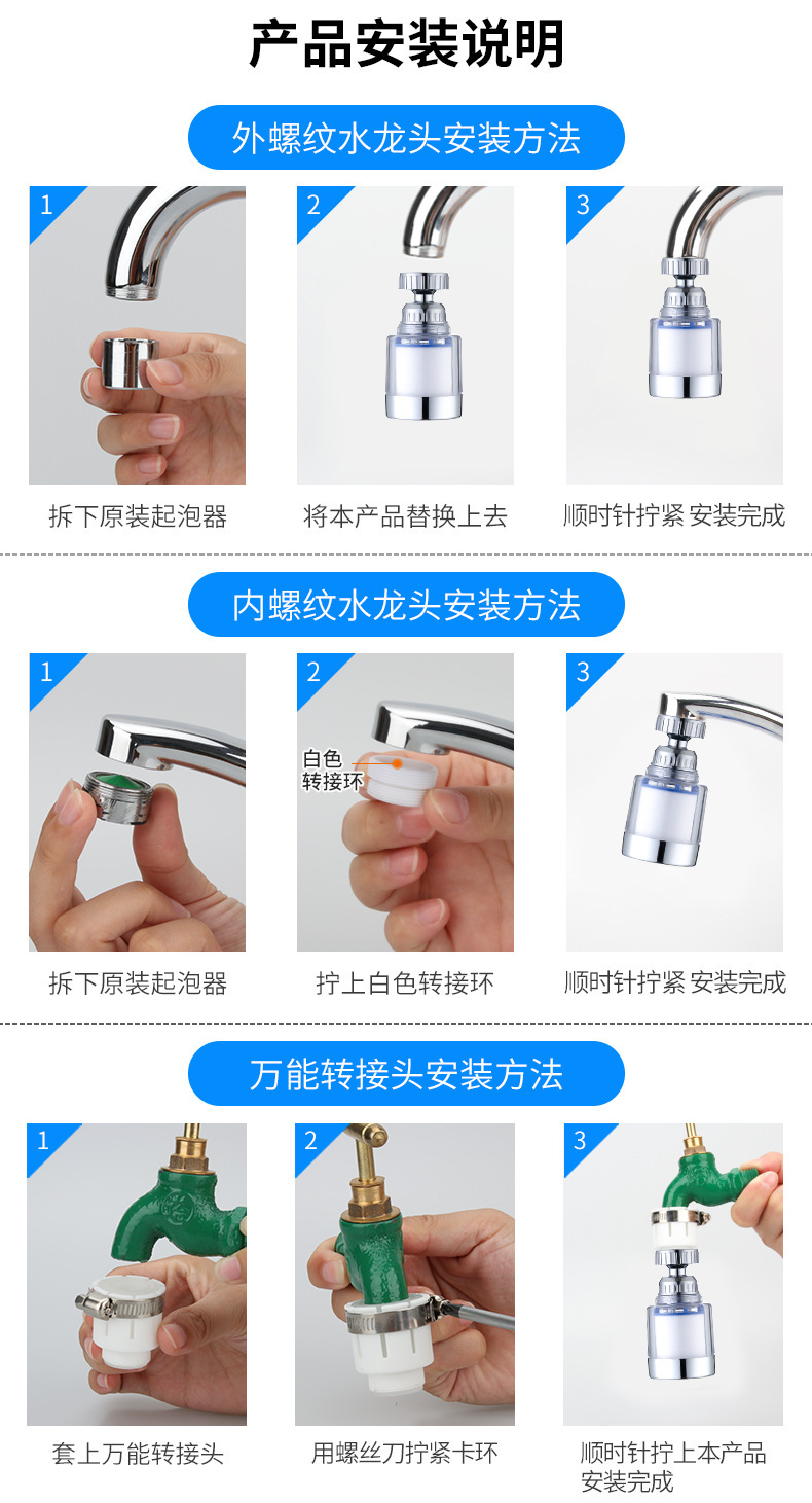 省水水龍頭過濾起泡器 省水加壓水龍頭 廚房必備過濾水嘴10