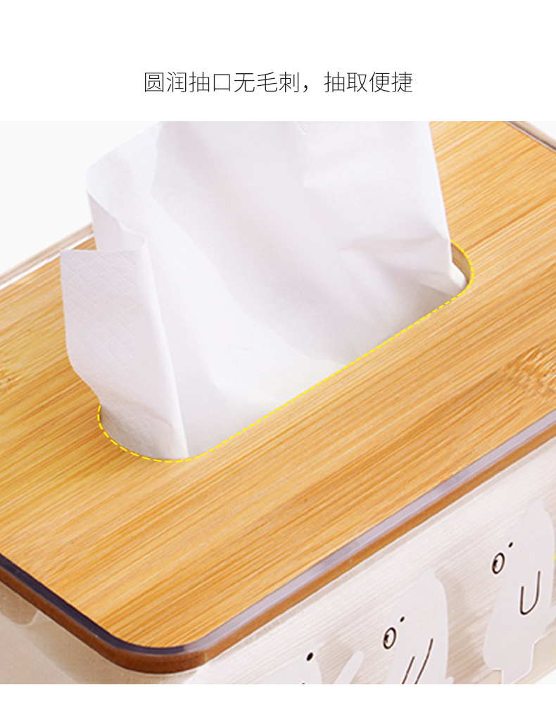 可愛小熊透明面紙盒 簡約客廳臥室桌面抽取式面紙盒 車用紙巾盒8