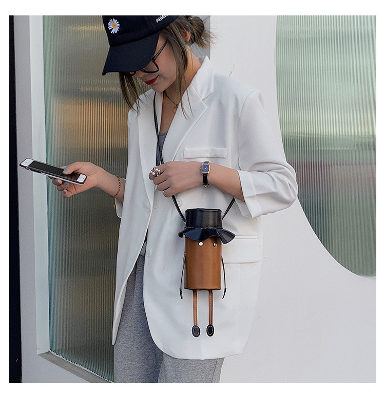 創意人物造型斜背包 時尚簡約單肩包 外出造型手機包 可愛造型包包66
