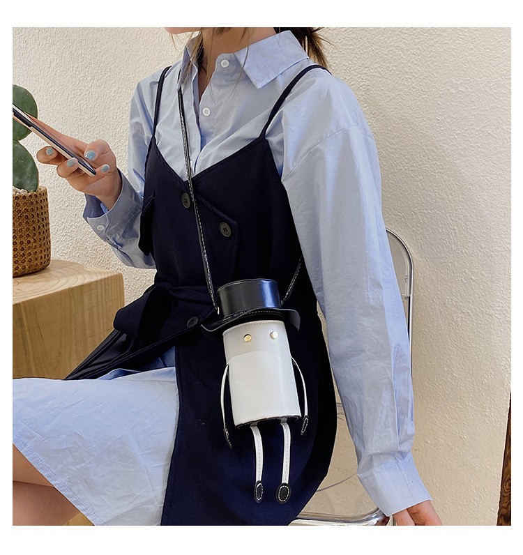 創意人物造型斜背包 時尚簡約單肩包 外出造型手機包 可愛造型包包75