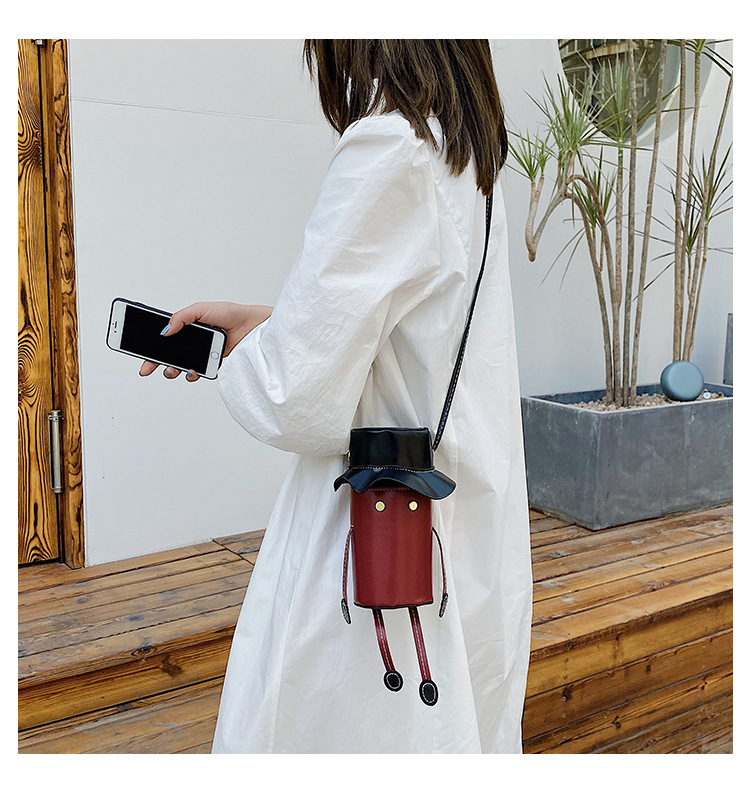 創意人物造型斜背包 時尚簡約單肩包 外出造型手機包 可愛造型包包86