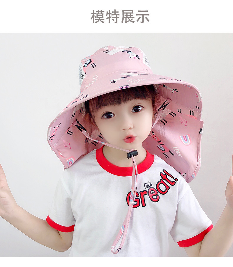 可愛兒童夏季遮陽帽 戶外必備披肩透氣遮陽帽 可愛動物圖案帽子3
