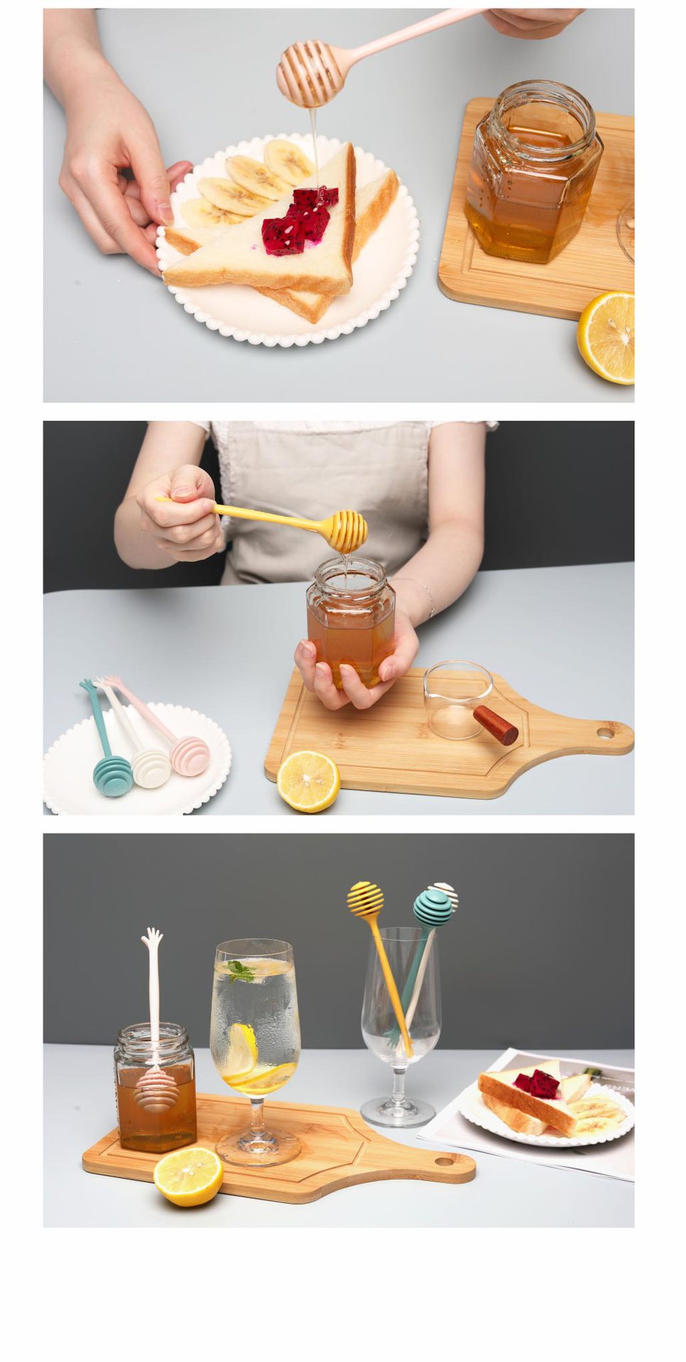 創意長柄蜂蜜攪拌棒 北歐色蜂蜜攪拌器 手掌造型長柄攪拌棒8