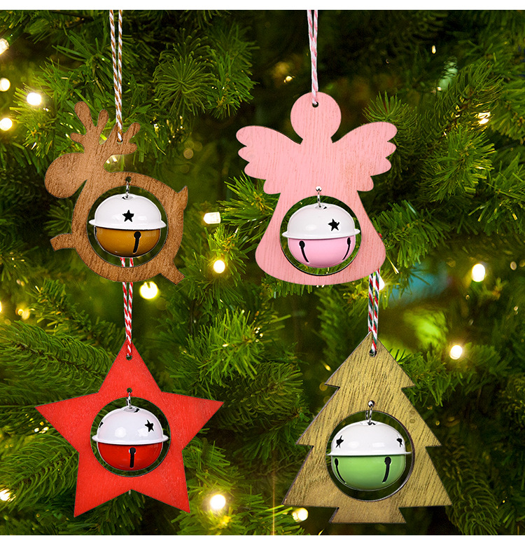 聖誕節木質鈴鐺吊飾 創意聖誕樹裝飾必備鈴鐺 聖誕布置吊飾8