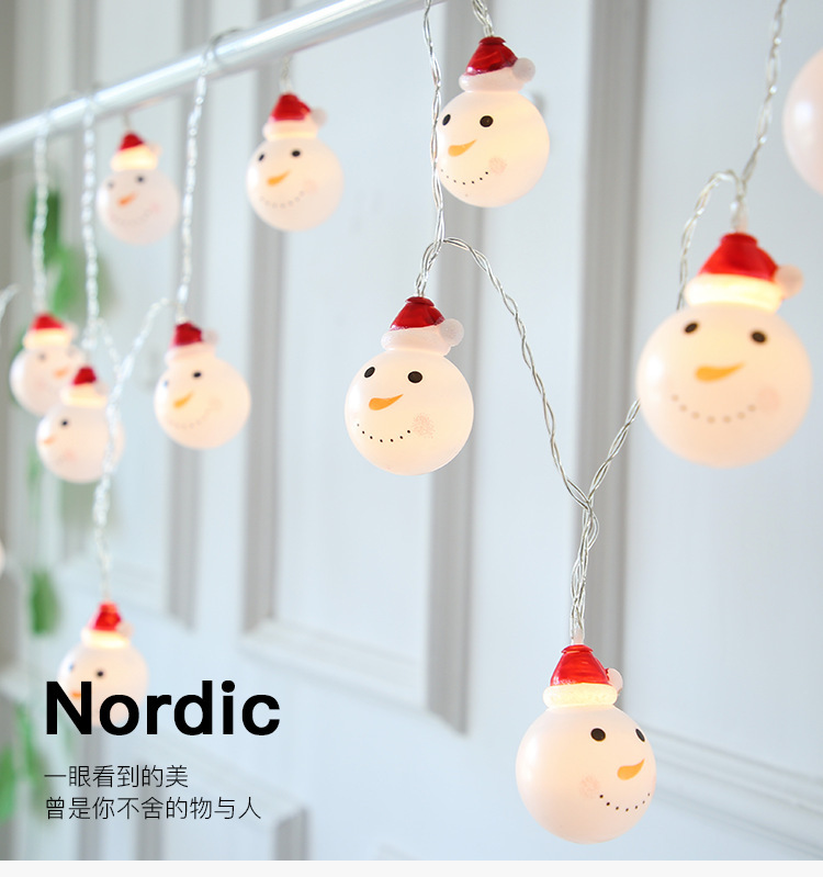 聖誕節必備LED燈串 聖誕裝飾必備 雪人聖誕老人雪花燈串 布置聖誕燈0