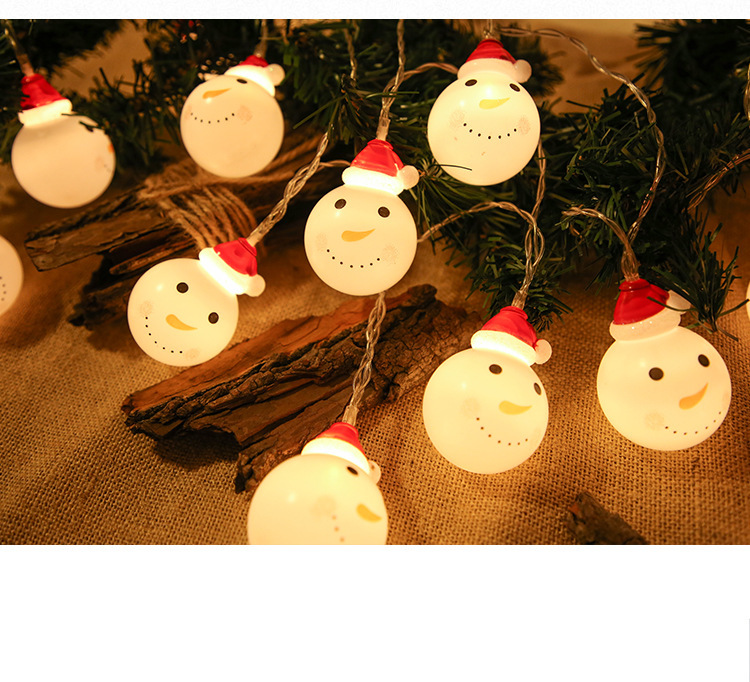 聖誕節必備LED燈串 聖誕裝飾必備 雪人聖誕老人雪花燈串 布置聖誕燈10