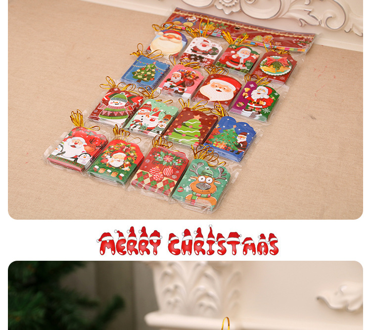 聖誕造型小卡 可愛聖誕節必備許願卡 聖誕樹裝飾賀卡 聖誕節裝飾品 128張卡片3