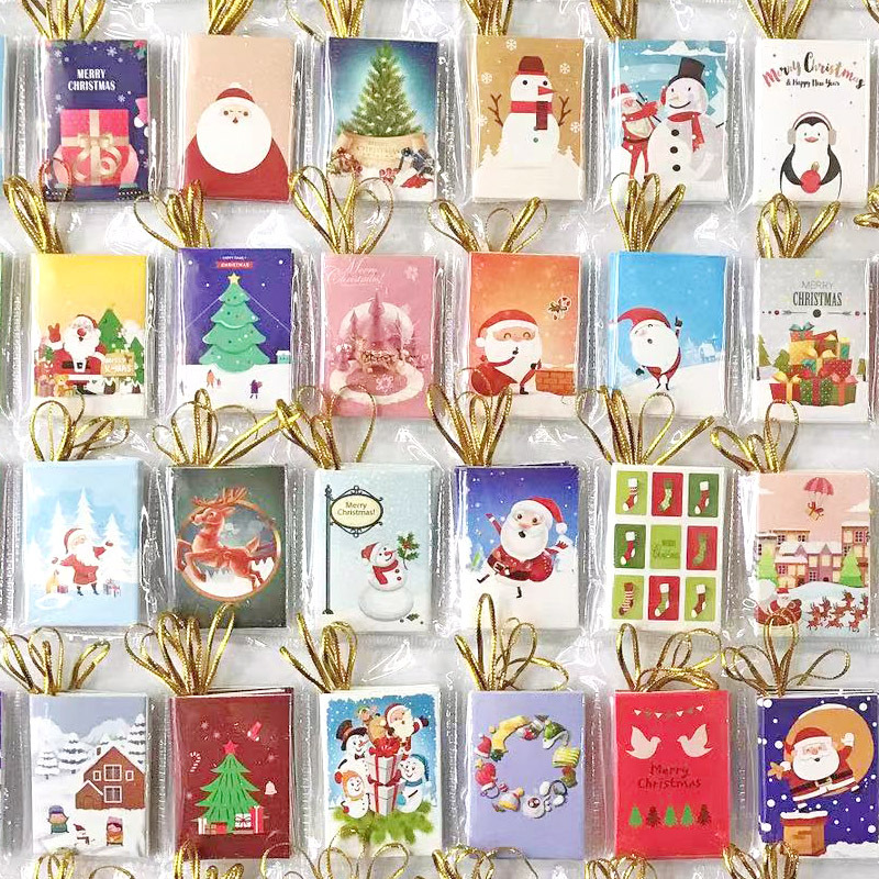 唯美聖誕節小卡 聖誕祝福小賀卡 留言小卡片 聖誕樹裝飾卡片 320張小卡0
