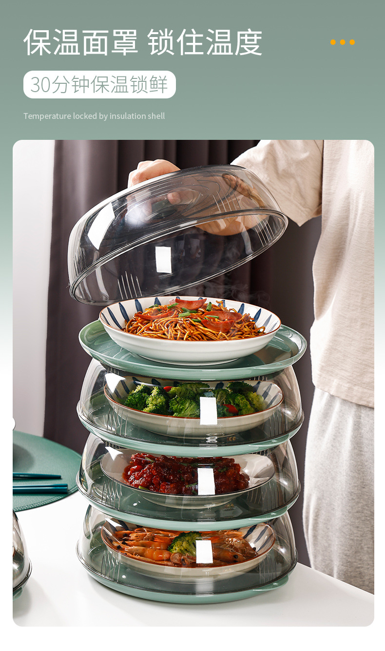 單層透明飯菜罩 廚房必備圓形餐桌食物罩 防塵防蟲塑膠餐桌罩2