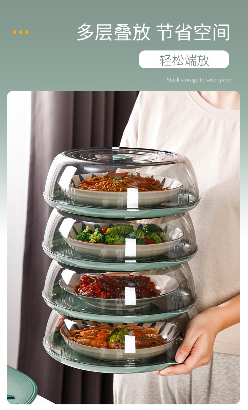 單層透明飯菜罩 廚房必備圓形餐桌食物罩 防塵防蟲塑膠餐桌罩3