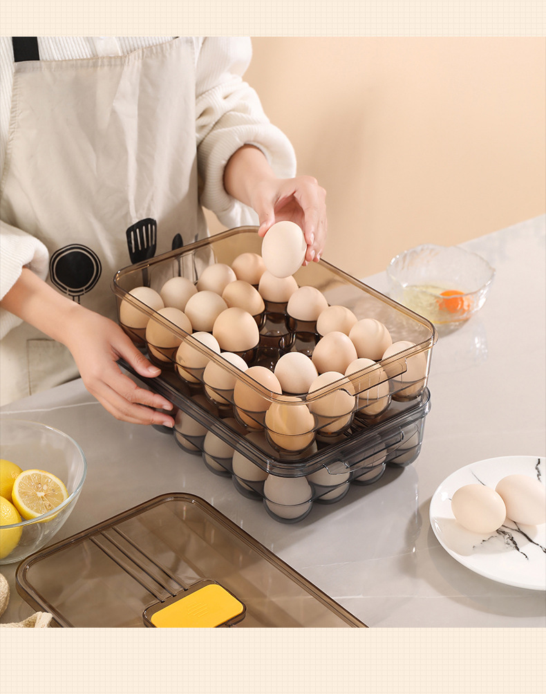 加蓋雞蛋收納盒 日式防碰撞雞蛋專用整理盒 冰箱保鮮雞蛋盒14
